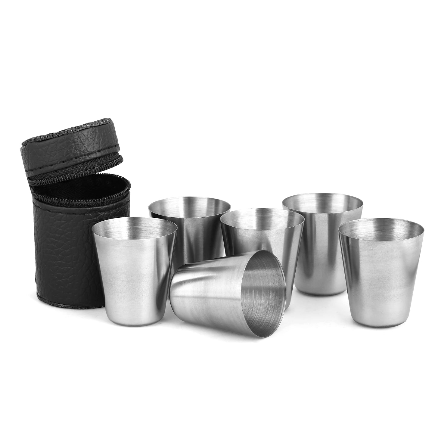 4/6Pcs Set Outdoor Practical Travel Stainless Steel Cups Mini Set Glasses for Whisky Wine with Case Portable Drinkware 30/70Ml