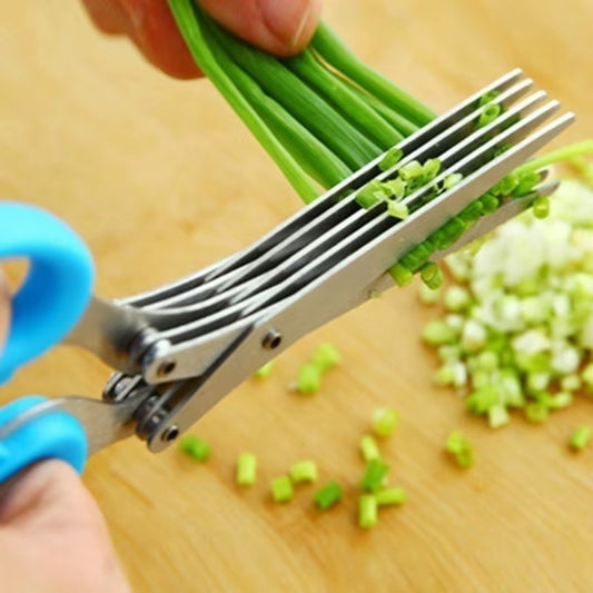 Muti-Layers Kitchen Scissors Stainless Steel Vegetable Cutter Scallion Herb Laver Spices Cooking Tool Cut Kitchen Accessories