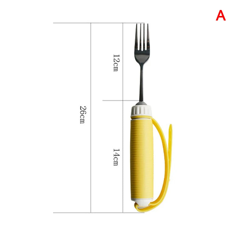 Hemiplegia Elderly Disabled Tableware Eat Food Fork Spoon Anti-Shake Anti-Splash Tableware for Elderly Disabled Hand Disability